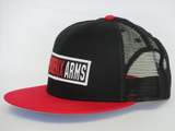 Phoenix Premium Trucker Hat - Black/Red - Round Flat Visor - One Size